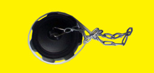 2″ Threaded Cap with Steel Lanyard